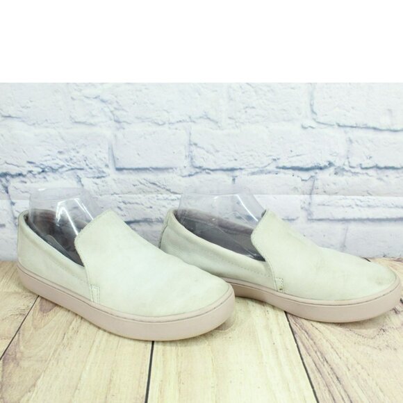 LL Bean Eco Bay Cream Leather Slip On Casual Comfort Sneaker Shoes Size 7.5 M - Picture 3 of 10